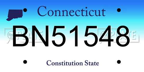 BN51548 Connecticut License Plate