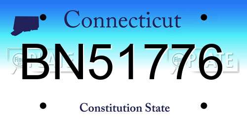 BN51776 Connecticut License Plate