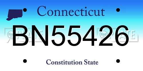 BN55426 Connecticut License Plate
