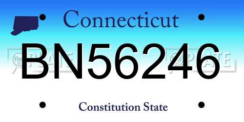BN56246 Connecticut License Plate