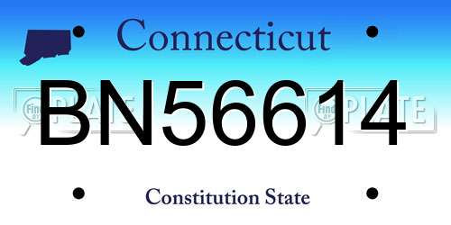 BN56614 Connecticut License Plate