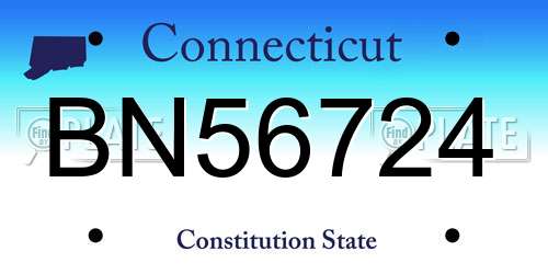 BN56724 Connecticut License Plate