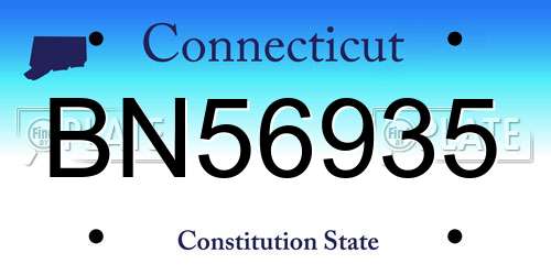 BN56935 Connecticut License Plate