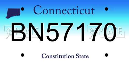 BN57170 Connecticut License Plate