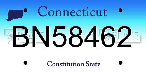 BN58462 Connecticut License Plate