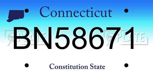 BN58671 Connecticut License Plate