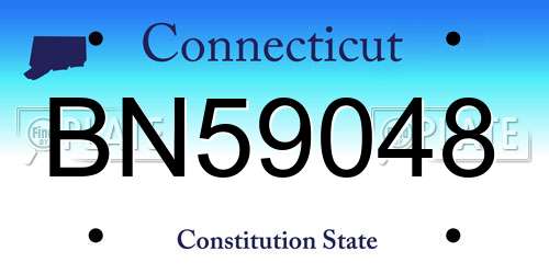 BN59048 Connecticut License Plate