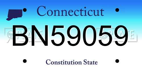 BN59059 Connecticut License Plate