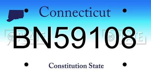 BN59108 Connecticut License Plate