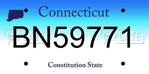 BN59771 Connecticut License Plate
