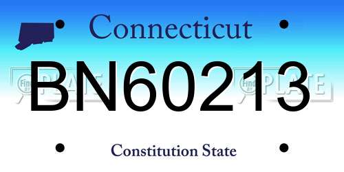 BN60213 Connecticut License Plate
