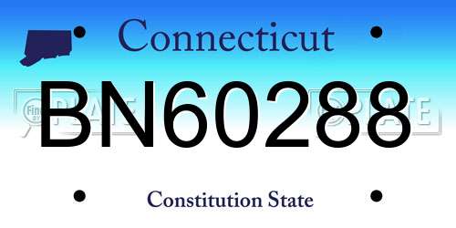 BN60288 Connecticut License Plate