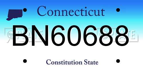 BN60688 Connecticut License Plate