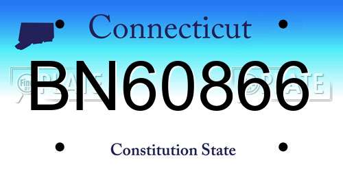 BN60866 Connecticut License Plate