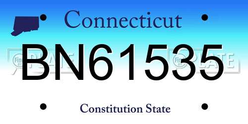 BN61535 Connecticut License Plate