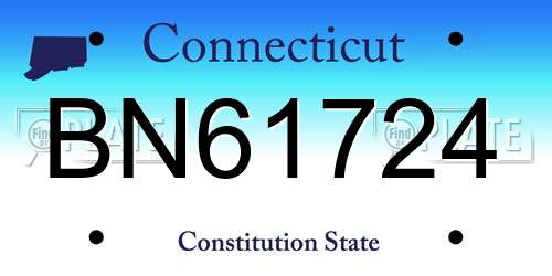 BN61724 Connecticut License Plate