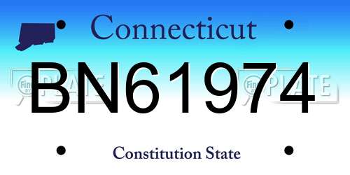 BN61974 Connecticut License Plate