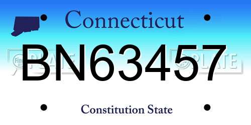 BN63457 Connecticut License Plate
