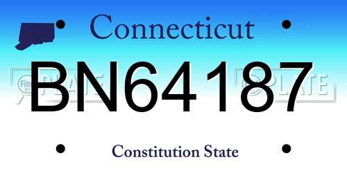 BN64187 Connecticut License Plate