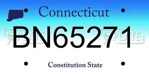 BN65271 Connecticut License Plate
