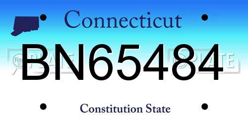 BN65484 Connecticut License Plate