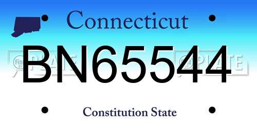 BN65544 Connecticut License Plate