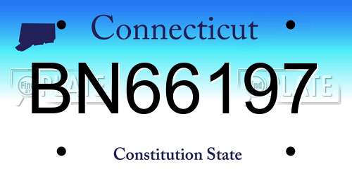 BN66197 Connecticut License Plate