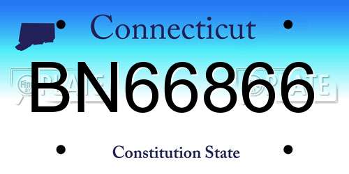 BN66866 Connecticut License Plate