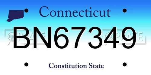 BN67349 Connecticut License Plate