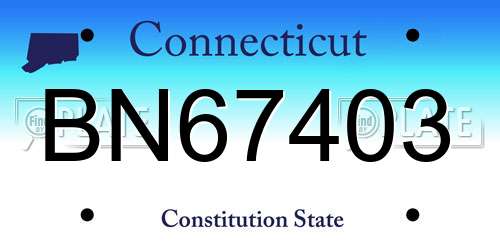 BN67403 Connecticut License Plate
