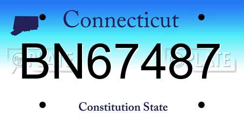 BN67487 Connecticut License Plate