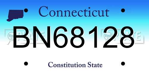 BN68128 Connecticut License Plate