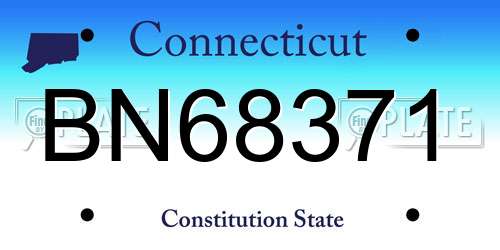 BN68371 Connecticut License Plate