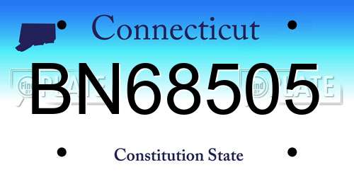 BN68505 Connecticut License Plate