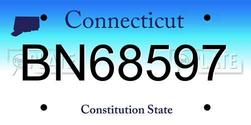 BN68597 Connecticut License Plate