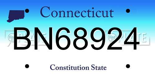 BN68924 Connecticut License Plate