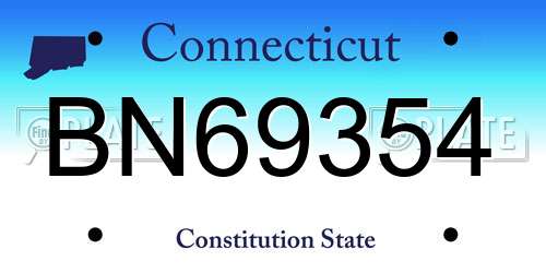 BN69354 Connecticut License Plate