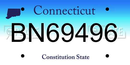 BN69496 Connecticut License Plate