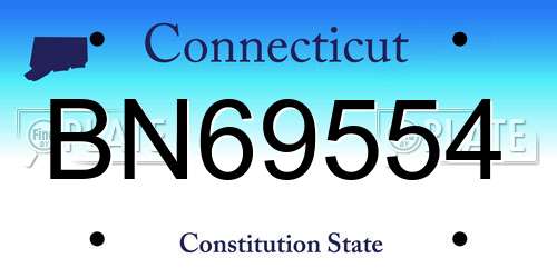 BN69554 Connecticut License Plate