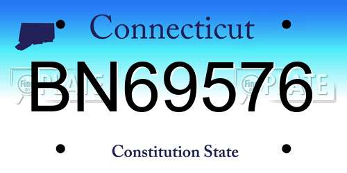 BN69576 Connecticut License Plate