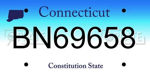 BN69658 Connecticut License Plate