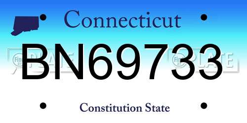 BN69733 Connecticut License Plate