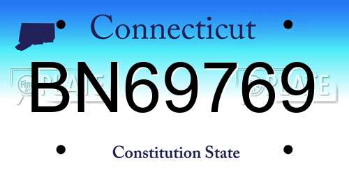 BN69769 Connecticut License Plate
