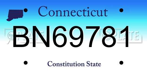 BN69781 Connecticut License Plate