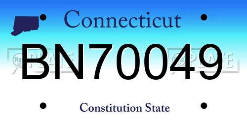 BN70049 Connecticut License Plate