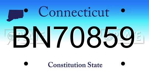BN70859 Connecticut License Plate