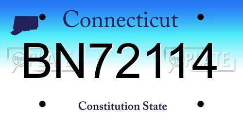 BN72114 Connecticut License Plate