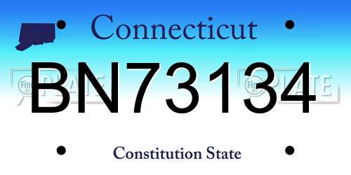 BN73134 Connecticut License Plate