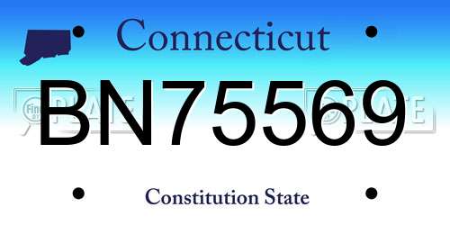 BN75569 Connecticut License Plate