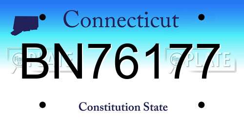 BN76177 Connecticut License Plate